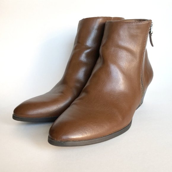Studio Paolo Faux Leather Brown Zip Up Booties, sz 9.5M - Picture 10 of 11